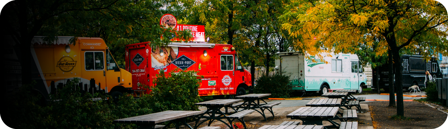 People ordering at a food truck